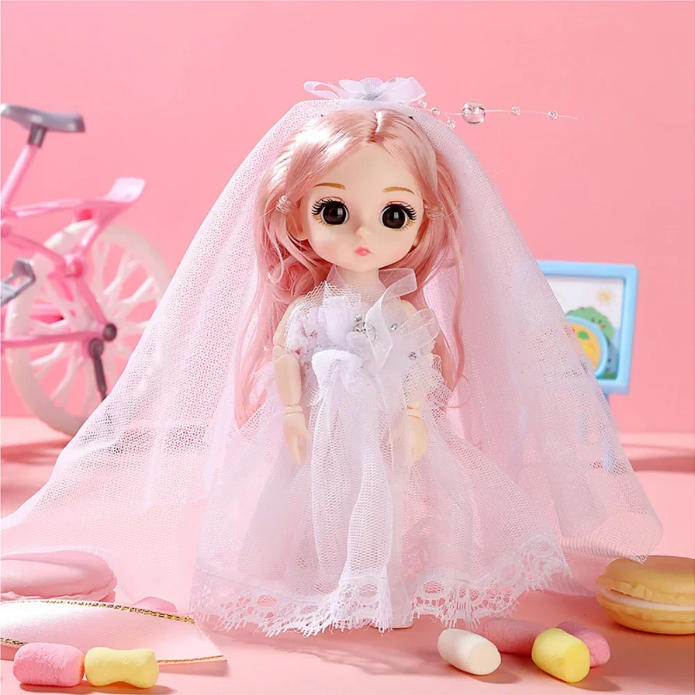 Vintage Fashion Doll - 16 ซม.ตุ๊กตาเจ้าหญิงBJD 1/12 เคลื่อนย้ายได้ 13 ข้อต่อน่ารักหวานสาวของขวัญของเล่นเด็กตุ๊กตาDIYแต่งตัวตุ๊กตาเสื้อผ้าและรองเท้า