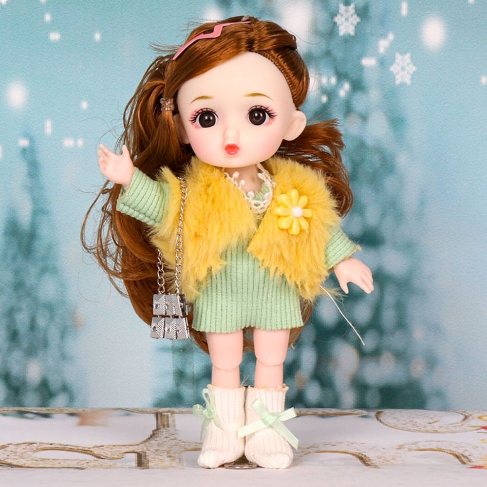 Vintage Fashion Doll - ชุดตุ๊กตาตาใหญ่ 16 ซม.ตุ๊กตาBJD 1/12 Scale Movableน่ารักตุ๊กตาBJD