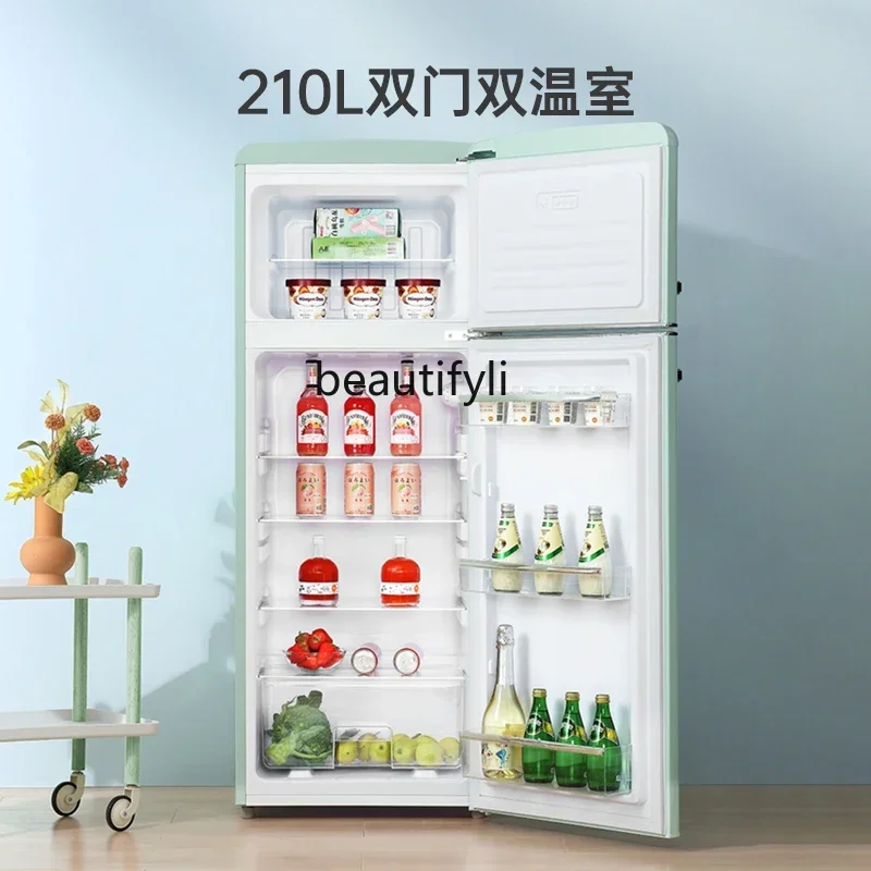 Vintage Fashion Rental - ตู้เย็นขนาดเล็กแบบสองประตู รุ่น Z189 YH A01 สไตล์วินเทจอเมริกัน