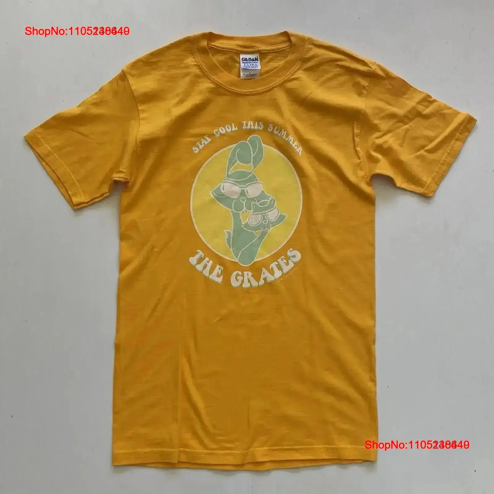 Vintage Fashion Australia - เสื้อยืดวงกราทส์ อินดี้ร็อค บริสเบน ออสเตรเลีย สไตล์วินเทจ สีเหลือง