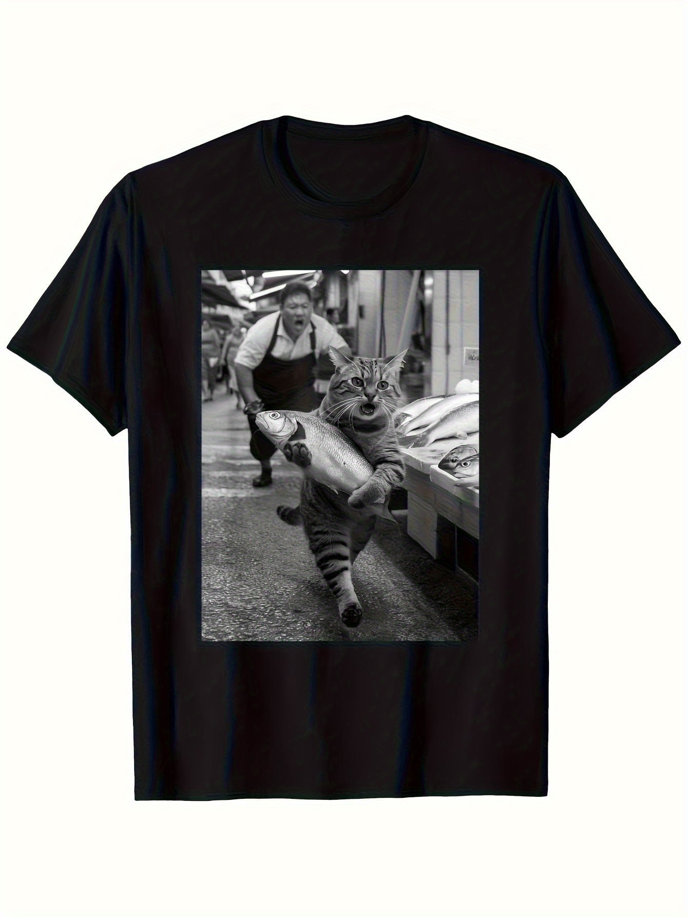 เสื้อยืดลายกราฟิกแมวขี้เล่นขโม - Vintage Fashion Market บทวิจารณ์และราคา