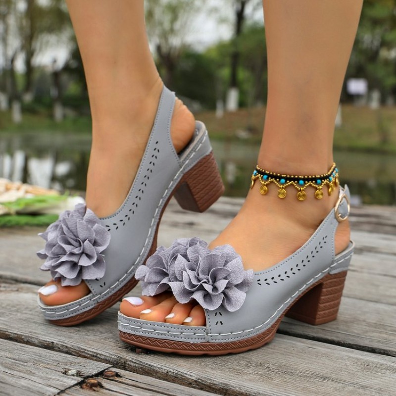 รองเท้าส้นสูงแบบเปิดนิ้วเท้าปร - Vintage And Modern Fashion บทวิจารณ์และราคา