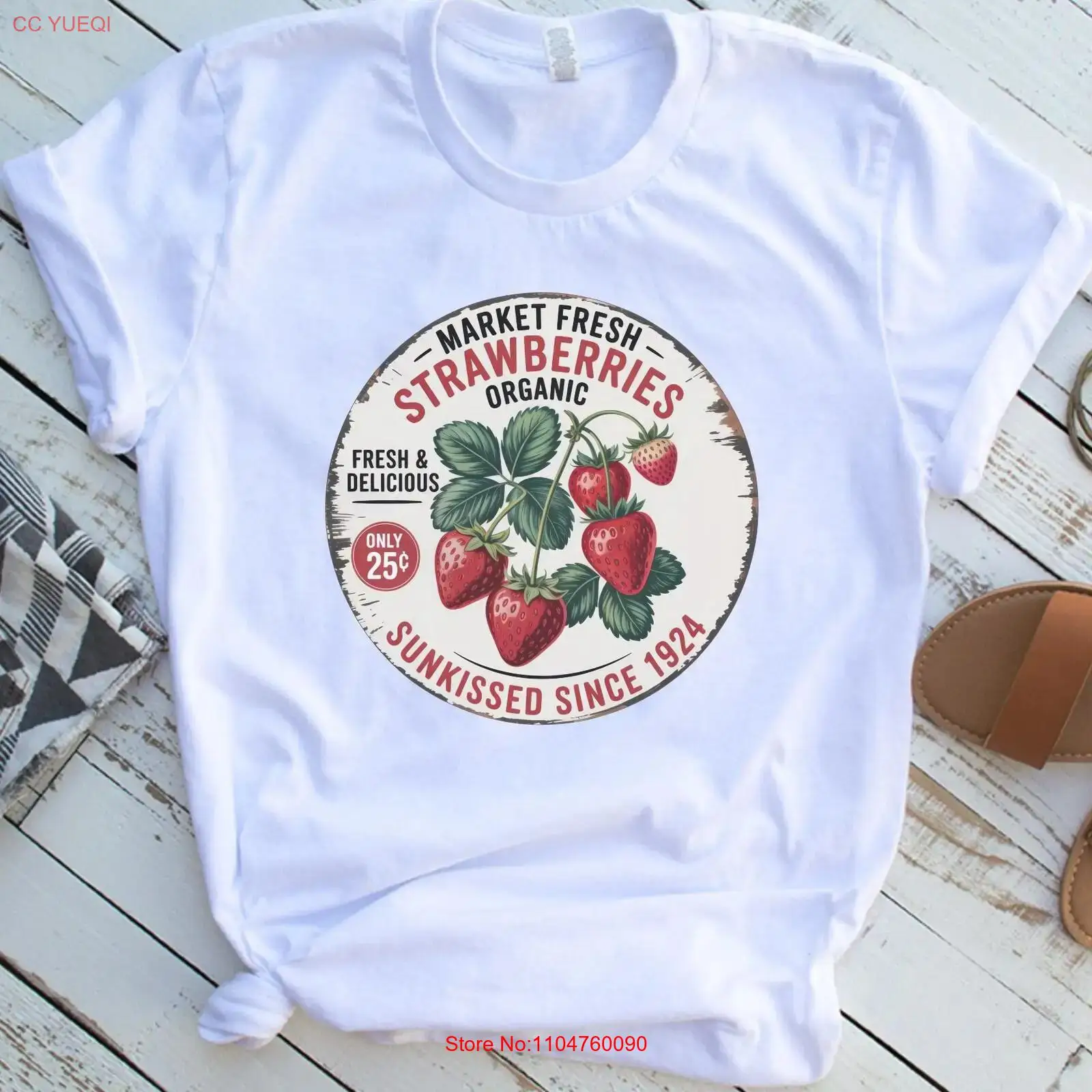 เสื้อยืดลายสตรอว์เบอร์รีสดสไตล - Vintage Fashion Market บทวิจารณ์และราคา