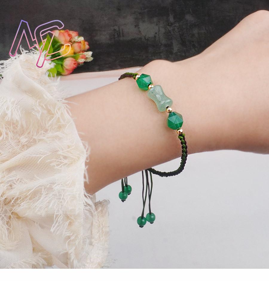 สร้อยข้อมือลูกปัดหยกธรรมชาติสี - Vintage Fashion Design บทวิจารณ์และราคา