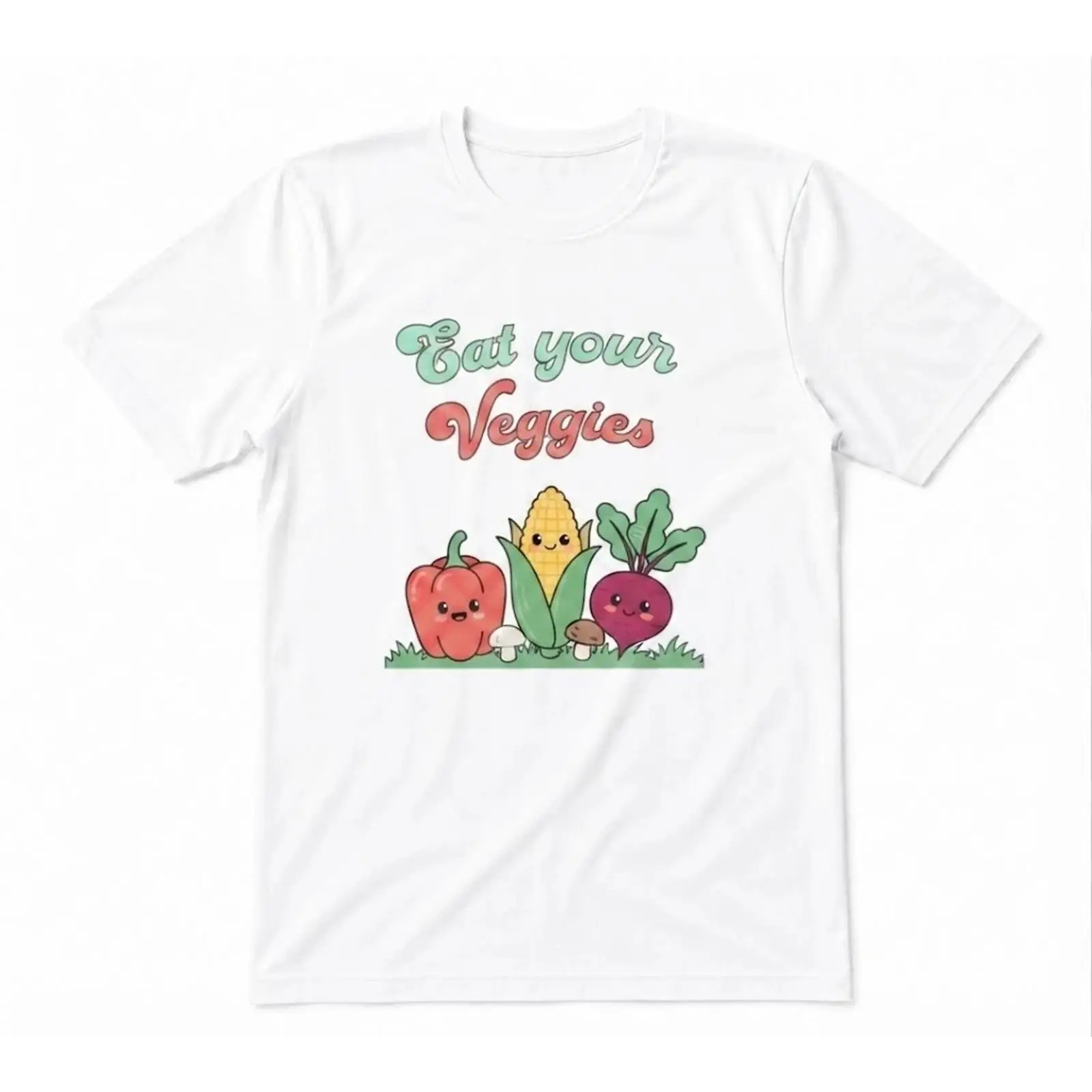 กินผักของคุณ เสื้อยืดสีขาวลายต - Vintage Fashion Market บทวิจารณ์และราคา