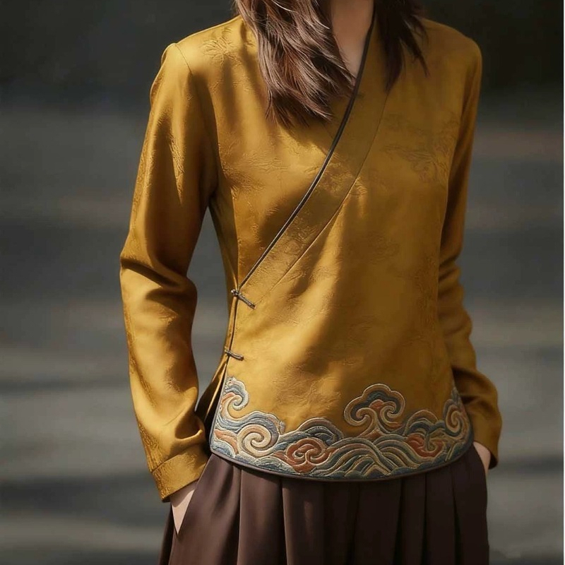 เสื้อผู้หญิงสไตล์จีนพิมพ์ลายวิ - Vintage Fashion In Chinese บทวิจารณ์และราคา