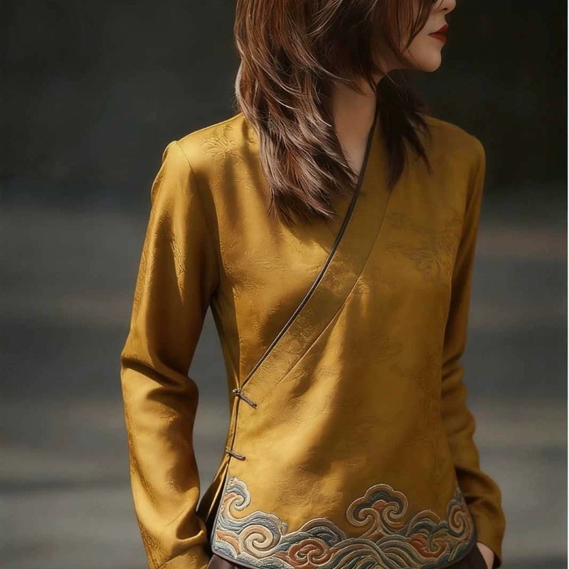 เสื้อผู้หญิงสไตล์จีนพิมพ์ลายวิ - Vintage Fashion In Chinese บทวิจารณ์และราคา