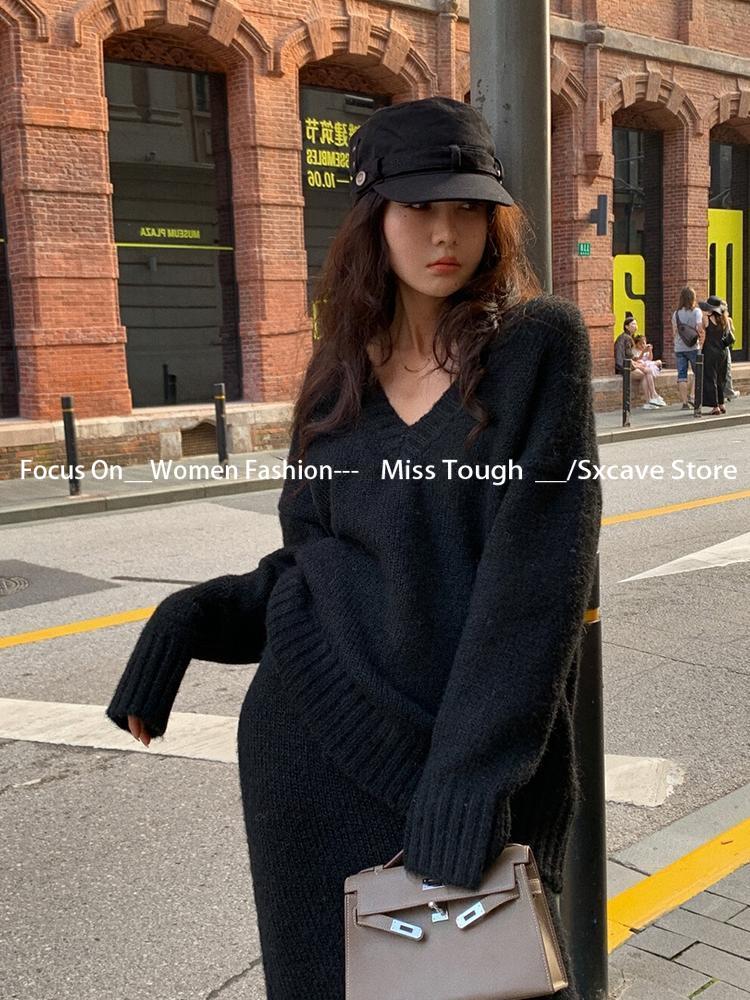 ชุดเซ็ตเสื้อสเวตเตอร์ถักไหมพรม - V Vintage Fashion บทวิจารณ์และราคา