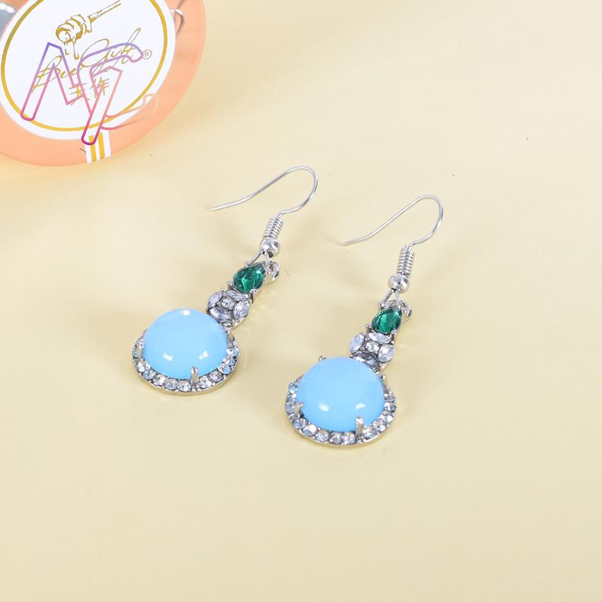 ต่างหูหยกธรรมชาติสีน้ำเงิน ดีไ - Vintage Fashion Design บทวิจารณ์และราคา