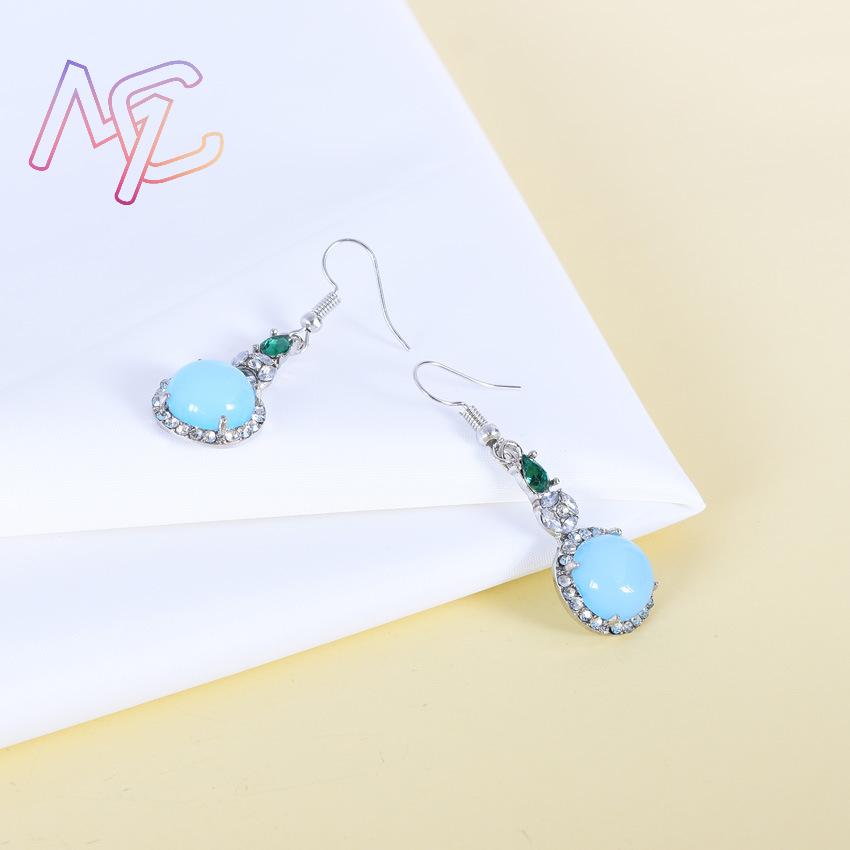 ต่างหูหยกธรรมชาติสีน้ำเงิน ดีไ - Vintage Fashion Design บทวิจารณ์และราคา