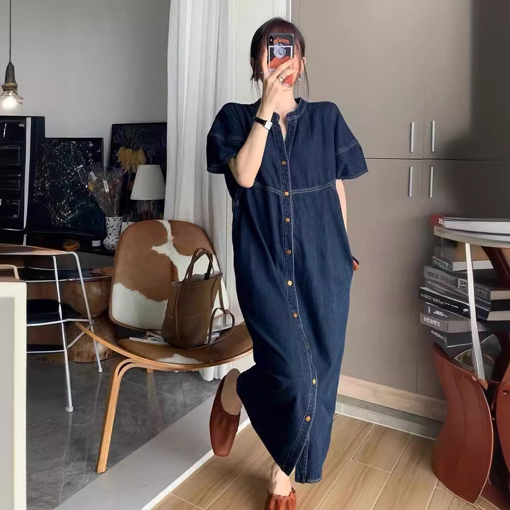 เดรสยีนส์ทรงหลวมสไตล์วินเทจฝรั - V Vintage Fashion บทวิจารณ์และราคา