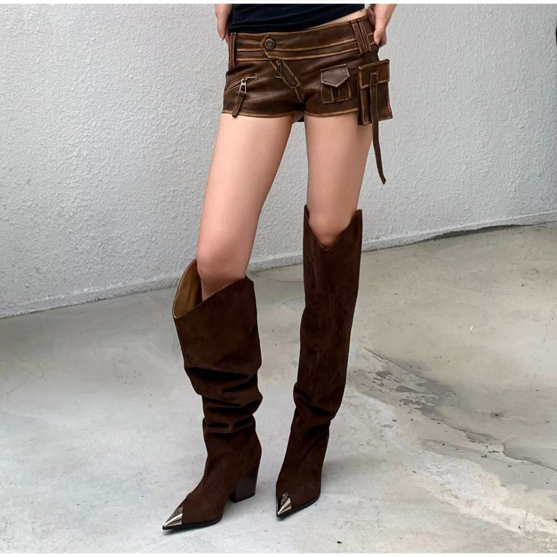 รองเท้าบูทผ้าพลีทลายเสือดาวสไต - Vintage And Modern Fashion บทวิจารณ์และราคา